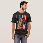 ドイツ羊飼いアメリカ国旗ドイツの羊飼い Tシャツ (正面フル)