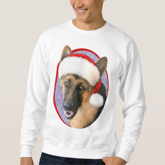 ドイツ羊飼いクリスマスサンタハット スウェットシャツ (正面)