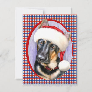 ドイツ羊飼いクリスマスサンタパップ 招待状
