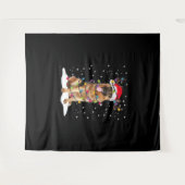 ドイツ羊飼いクリスマスツリーライトパジャマドッグ タペストリー (正面(横))