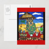 ドイツ羊飼いバーテンダー ポストカード (正面/裏面)