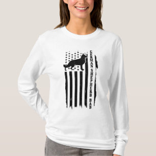 ドイツ羊飼いパパヴィンテージアメリカ国旗パトリオティ Tシャツ