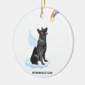 ドイツ羊飼いパーソナライズされた犬メモリアル セラミックオーナメント (左)