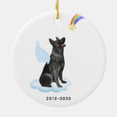 ドイツ羊飼いパーソナライズされた犬メモリアル セラミックオーナメント (裏面)