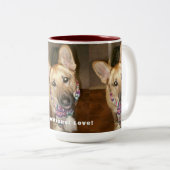 ドイツ羊飼いブラックタン無条件パターン ツートーンマグカップ (正面右)