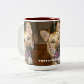 ドイツ羊飼いブラックタン無条件パターン ツートーンマグカップ (正面左)