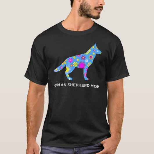 ドイツ羊飼いママかわいいフローラティー Tシャツ (正面)