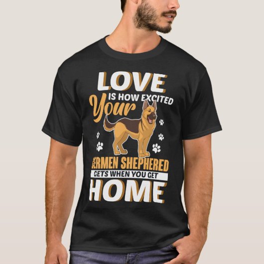 ドイツ羊飼いラブドイツ羊飼い犬K Tシャツ (正面)