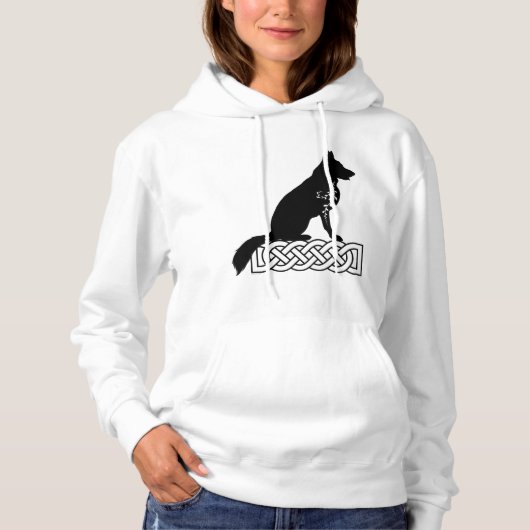 ドイツ羊飼いロキセーラーズノットブラック パーカ (正面)