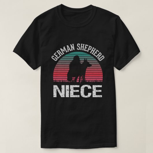 ドイツ羊飼い姪ヴィンテージ犬 Tシャツ (デザイン正面)