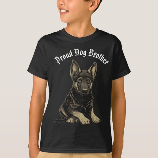 ドイツ羊飼い子犬ブラザー編集可能 Tシャツ (正面)