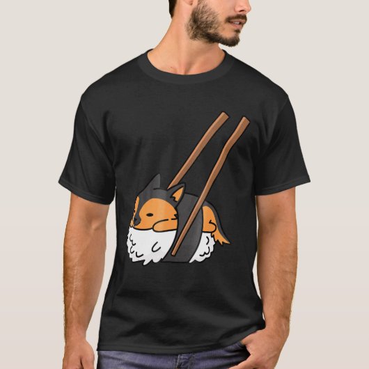 ドイツ羊飼い寿司犬GIF Tシャツ (正面)