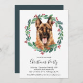 ドイツ羊飼い犬のエレガントクリスマスパーティー 招待状 (正面/裏面)