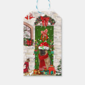 ドイツ羊飼い犬のクリスマス ギフトタグ (正面)