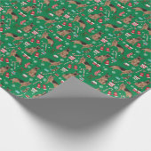 ドイツ羊飼い犬のクリスマス ラッピングペーパー (角)