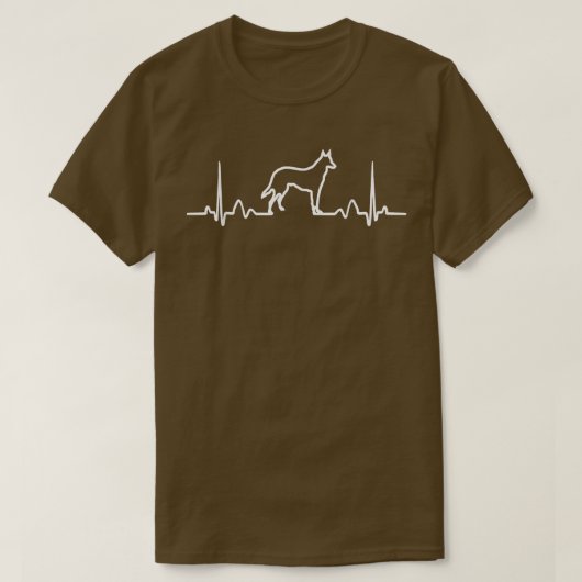ドイツ羊飼い犬のハートビートおもしろい犬ギフトティー Tシャツ (デザイン正面)