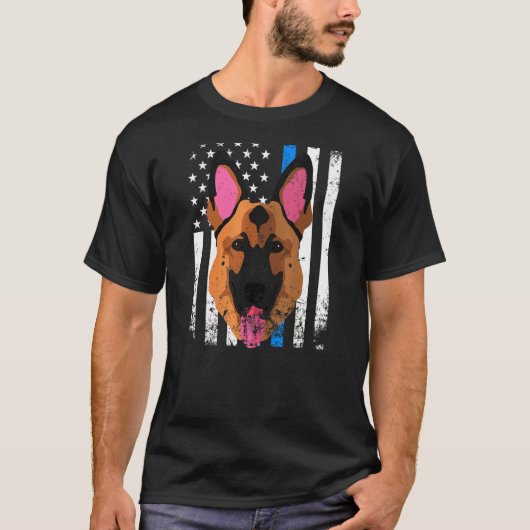 ドイツ羊飼い犬の動物警察 Tシャツ (正面)
