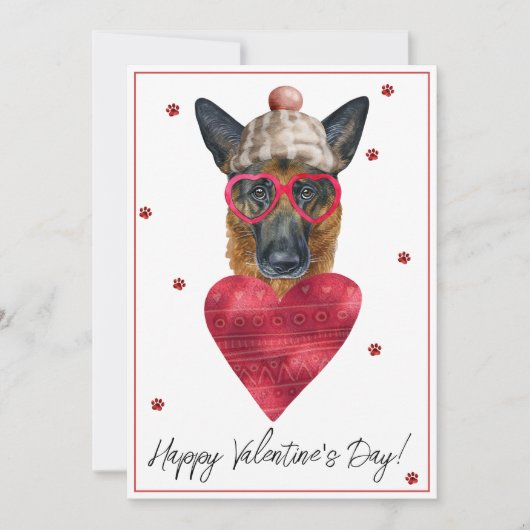 ドイツ羊飼い犬の恋人バレンタインギフト シーズンカード (正面)