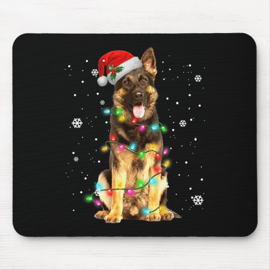 ドイツ羊飼い犬の木クリスマスクリスマス犬の贈り物 マウスパッド (正面)