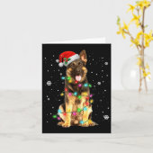 ドイツ羊飼い犬の木クリスマスセータークリスマス カード (黄色い花)