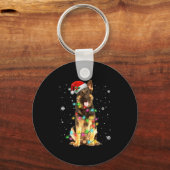 ドイツ羊飼い犬の木クリスマスセータークリスマス キーホルダー (正面)