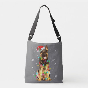 ドイツ羊飼い犬の木クリスマスセータークリスマス クロスボディバッグ