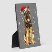 ドイツ羊飼い犬の木クリスマスセータークリスマス フォトプラーク (側面)
