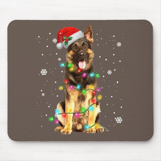 ドイツ羊飼い犬の木クリスマスセータークリスマス マウスパッド (正面)