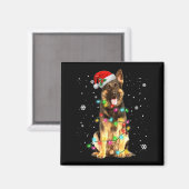 ドイツ羊飼い犬の木クリスマスセータークリスマス マグネット (正面/裏面)