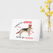 ドイツ羊飼い犬の母の日バダス カード (黄色い花)