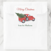 ドイツ羊飼い犬の水の色クリスマストラック スクエアシール (バッグ)