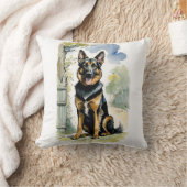 ドイツ羊飼い犬の装飾枕 クッション (ブランケット)