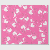 ドイツ羊飼い犬の赤ちゃんシャワーピンクの女の子 ラッピングペーパー (フラット)