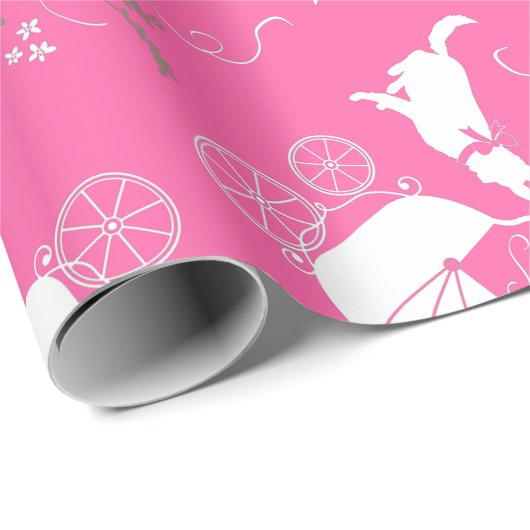 ドイツ羊飼い犬の赤ちゃんシャワーピンクの女の子 ラッピングペーパー (ロールコーナー)