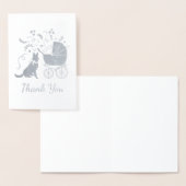 ドイツ羊飼い犬の赤ちゃんシャワーピンクの女の子 箔カード (ディスプレー)