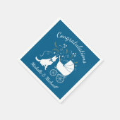 ドイツ羊飼い犬の赤ちゃんシャワーブルーボーイ スタンダードカクテルナプキン (角)