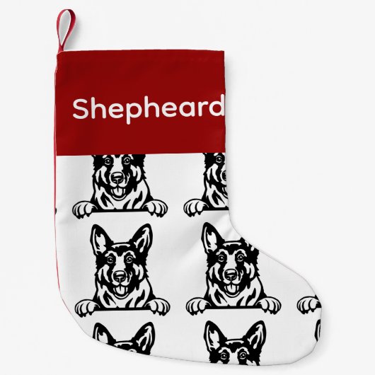ドイツ羊飼い犬カスタマイズ靴下- P スモールクリスマスストッキング (正面)