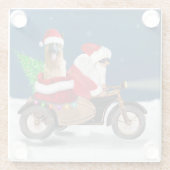 ドイツ羊飼い犬クリスマスサンタクロース ガラスコースター (裏面)