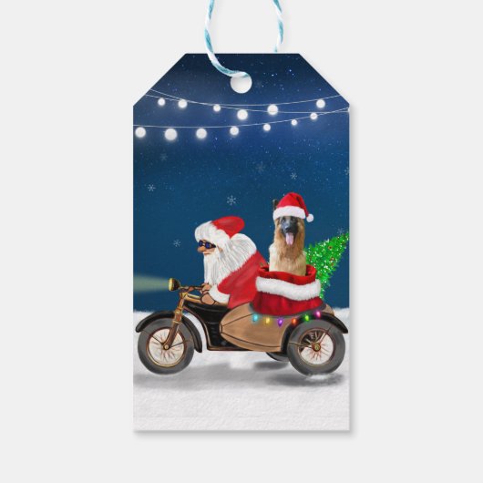ドイツ羊飼い犬クリスマスサンタクロース ギフトタグ (裏面)