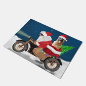 ドイツ羊飼い犬クリスマスサンタクロース ドアマット (アングル)