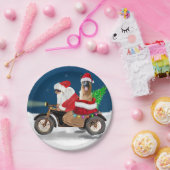 ドイツ羊飼い犬クリスマスサンタクロース ペーパープレート (パーティー)