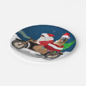 ドイツ羊飼い犬クリスマスサンタクロース ペーパープレート (アングル)