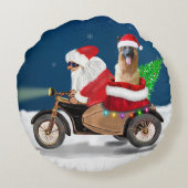 ドイツ羊飼い犬クリスマスサンタクロース ラウンドクッション (裏面)