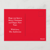 ドイツ羊飼い犬シルエット赤メリークリスマス ポストカード (裏面)