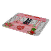 ドイツ羊飼い犬バレンタインデーキスをするス カッティングボード (角)