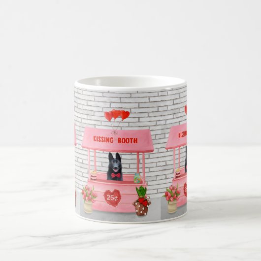 ドイツ羊飼い犬バレンタインデーキスをするス コーヒーマグカップ (中央)