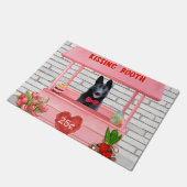 ドイツ羊飼い犬バレンタインデーキスをするス ドアマット (アングル)