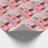 ドイツ羊飼い犬バレンタインデーキスをするス ラッピングペーパー (角)