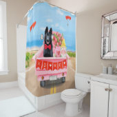 ドイツ羊飼い犬バレンタインデートラックハート シャワーカーテン (インサイチュ)
