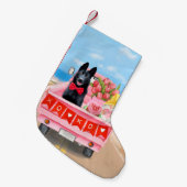 ドイツ羊飼い犬バレンタインデートラックハート スモールクリスマスストッキング (正面 (吊り時))